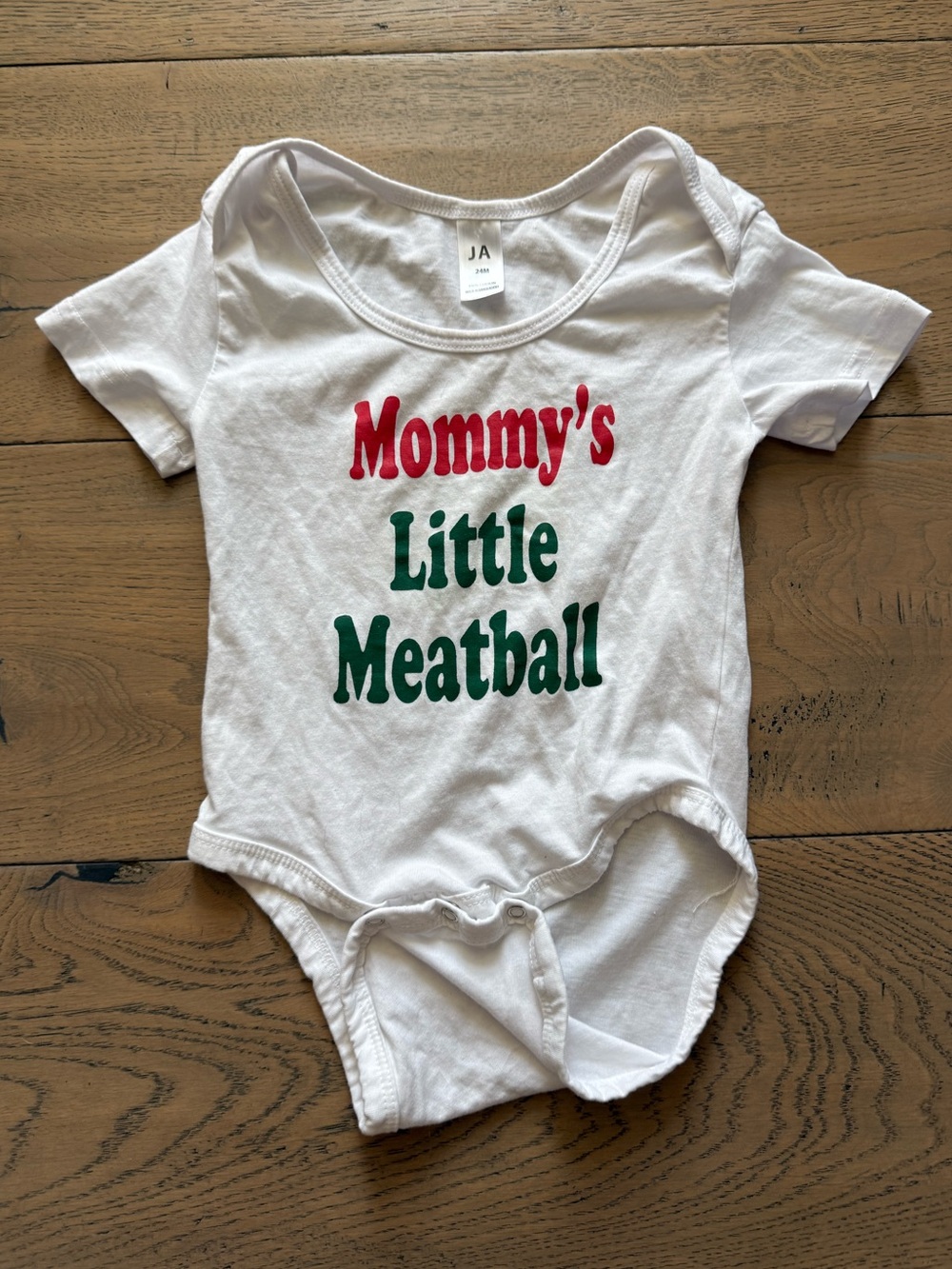 Mommy’s Little Meatball Baby Bodysuit 24M NYC Novelty Tee
